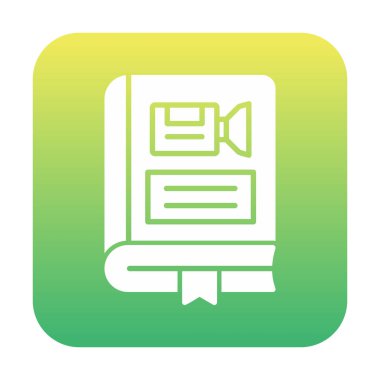 Kamera işaretli kitap simgesi, vektör illüstrasyonu basit tasarım