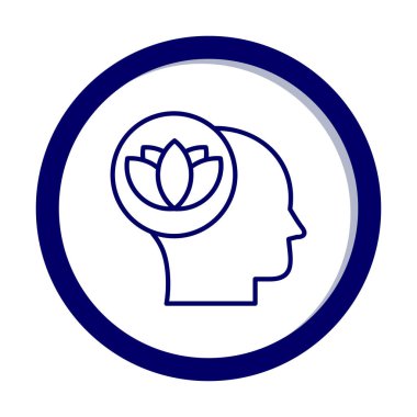 baş ve nilüfer çiçeği simgesi, vektör illüstrasyonu basit tasarım