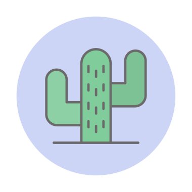 Kaktüs simgesi, basit tasarım çizimi  