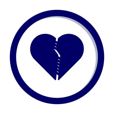 dikişli kalp, vektör çizimi