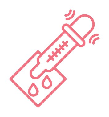 pipette ile tıbbi test simgesi, vektör illüstrasyonu basit tasarım