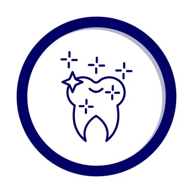 Basit Parlak Diş simgesi, vektör illüstrasyonu