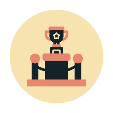 Ödül kupası ikonu vektör illüstrasyonu. Kadeh.                          