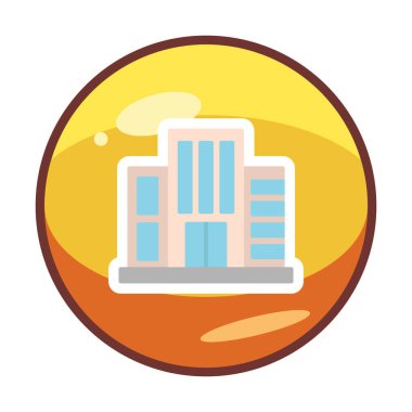 Otel binası ikon vektör illüstrasyonu                 