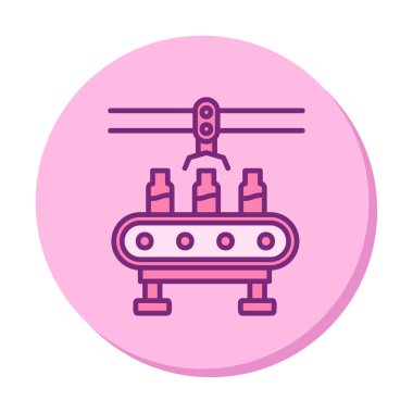 Basit Su Fabrikası simgesi, vektör illüstrasyonu