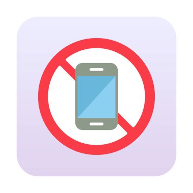 Cep telefonu simgesi yok, vektör illüstrasyonu               