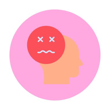 Hasta emoji simgesi olan insan kafası, vektör illüstrasyonu