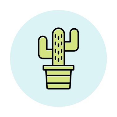 Kaktüs simgesi, basit tasarım çizimi  