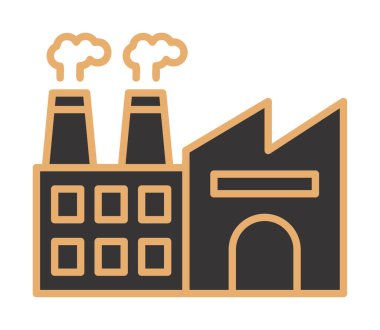 Fabrika web simgesi, vektör illüstrasyonu 