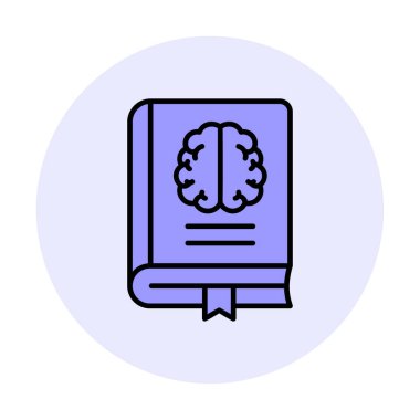 Nöroloji Kitabı web simgesi vektör illüstrasyonu