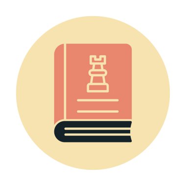 Satranç taşı simgesi, vektör illüstrasyonlu kitap