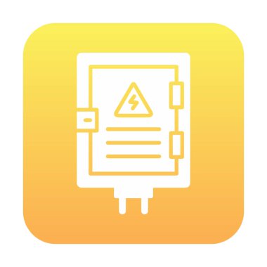 Elektrik Paneli düz simgesi, vektör illüstrasyonu                            