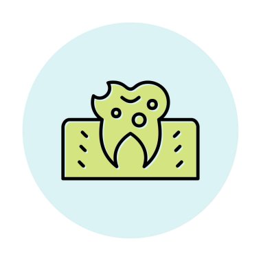 Diş Tedavi simgesi, vektör illüstrasyonu  