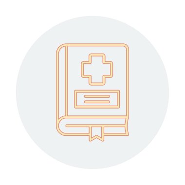 tıbbi kitap simgesi vektör illüstrasyonu 