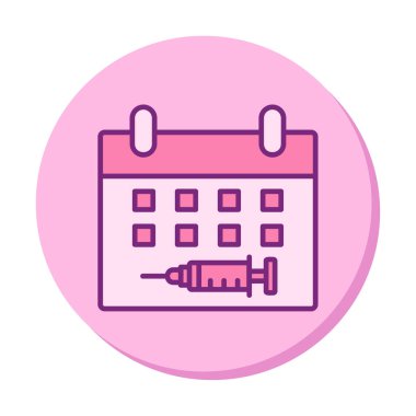 Aşılama Tarihi web simgesi, vektör illüstrasyonu