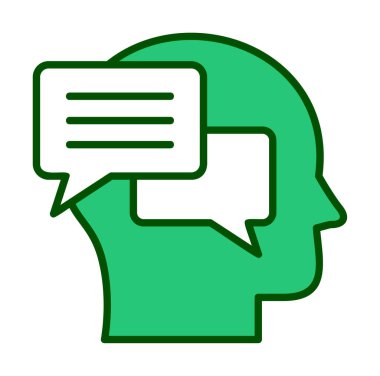 Sohbet düz simgesi, vektör illüstrasyonu