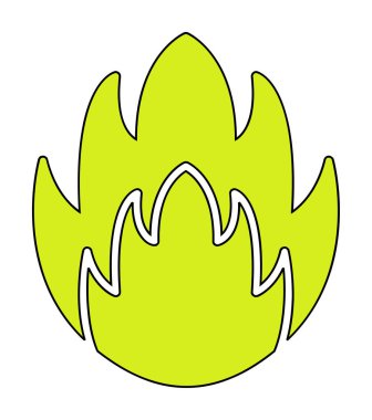 Basit düz ateş ikonu vektör illüstrasyon tasarımı