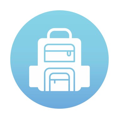 Sırt çantası ikon vektörü. Okul sırt çantası tabelası. izole edilmiş sınır sembolü çizimi