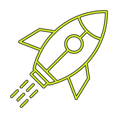 Girişim konsepti, roket simgesi, düz tasarım 