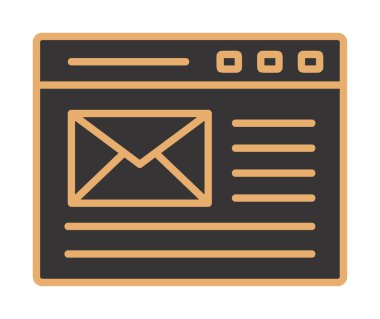 Basit düz bilgisayar e- posta iletisi vektörü