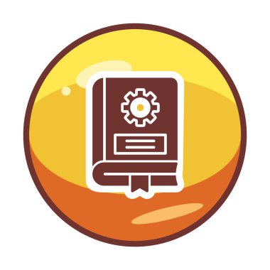 Mekanik kitap düz simgesi, vektör illüstrasyonu 