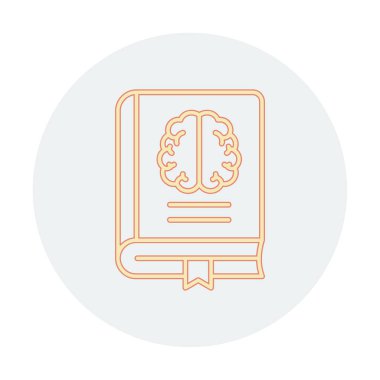 Nöroloji Kitabı web simgesi vektör illüstrasyonu