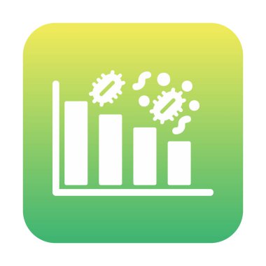 Grafik ve bakteri simgesi, vektör illüstrasyonu ile azalan kavram   