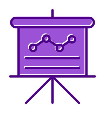 Sunum, grafikli iş tahtası, vektör illüstrasyonu