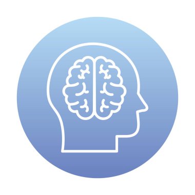 Basit düz beyin simgesi çizim vektörü