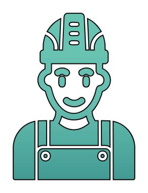 Fabrika İşçi simgesi vektör illüstrasyonu