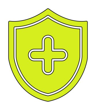 çapraz simgeli kalkan, vektör illüstrasyonu 