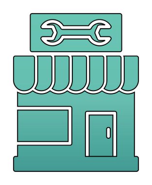 Araba Tamirhanesi ikon vektör çizimi