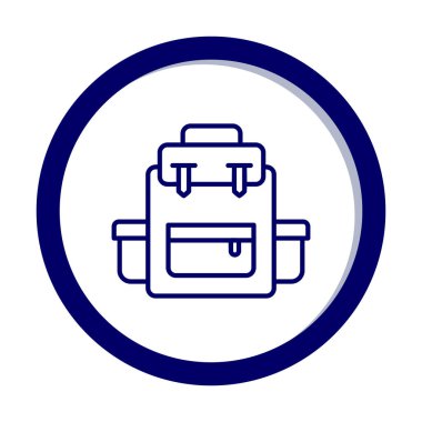 Sırt çantası ikon vektörü. Okul sırt çantası tabelası. izole edilmiş sınır sembolü çizimi