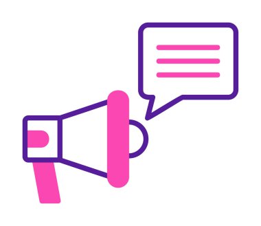 Konuşma baloncuğu vektör illüstrasyonlu megafon