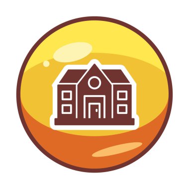 ev düz simgesi, vektör illüstrasyonu 