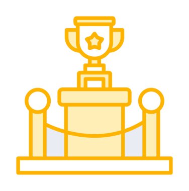 Ödül kupası ikonu vektör illüstrasyonu. Kadeh.                          