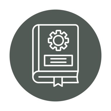 Mekanik kitap düz simgesi, vektör illüstrasyonu 