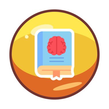 Nöroloji Kitabı web simgesi vektör illüstrasyonu