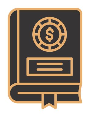 Basit Finansal Kitap simgesi, vektör illüstrasyonu