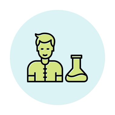 Basit vektör izole illüstrasyondaki bilim adamı simgesi                                    