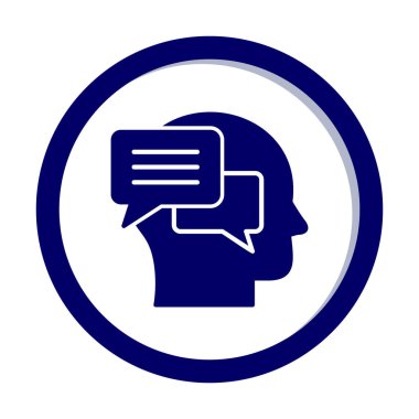 Sohbet düz simgesi, vektör illüstrasyonu