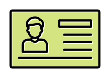 Visa belgesi simgesinin vektör illüstrasyonu 