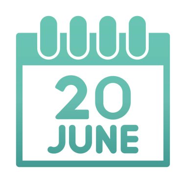 Takvim simgesi tasarımı, vektör illüstrasyonu, Dünya Mülteci Günü tarihi