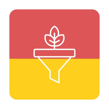 Bitki ve vektör illüstrasyonlu filtre hunisi