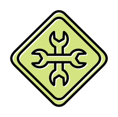 Yapı simgesi vektör illüstrasyonu. Bakımın vektör logosu                              