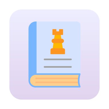 Satranç taşı simgesi, vektör illüstrasyonlu kitap