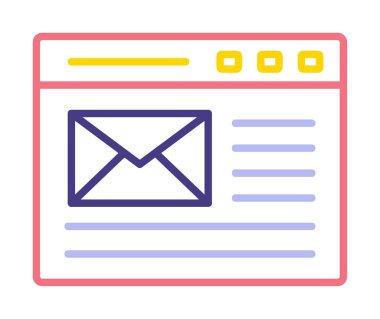 Basit düz bilgisayar e- posta iletisi vektörü