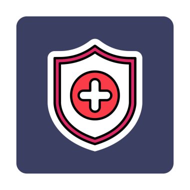 Basit Tıbbi Sigorta simgesi, vektör illüstrasyonu