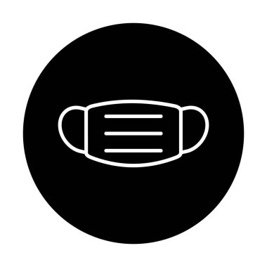 Tıbbi veya Cerrahi Yüz Maskesi. Virüs Koruma. Solunum maskesi takıyorum. Sağlık ve Coperid 19 Önleme Konsepti. Vektör İllüstrasyonu