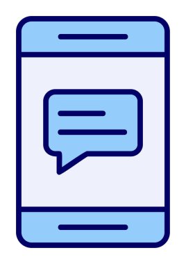 Sohbet düz simgesi, vektör illüstrasyonu